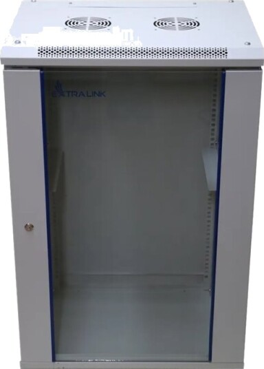 Extralink Rack Skap 600X600 Mm Veggmonterbar Grå 18U 19"