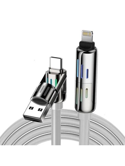 BlitzWolf BW HDC6 4 in 1 USB C / USB A to USB C / Lightning 240W RGB BW HDC6 Grey
