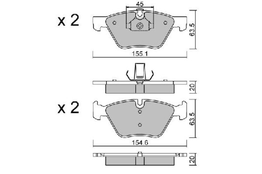 Bremseklosser AISIN BPBM 1007