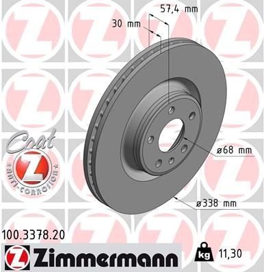 Bremseskive ZIMMERMANN 100.3378.20
