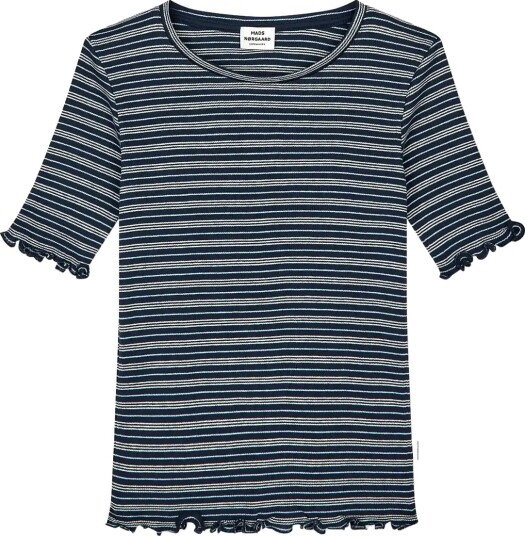 Mads Nørgaard 2X2 Cotton Stripe Stripe Tuviana Tee Navy 164 Mads Nørgaard 2X2 Cotton Stripe Stripe Tuviana Tee Navy 164