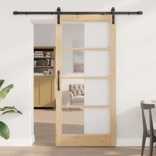 vidaXL Skyvedør med Utstyr "ORKDAL" Solid Tre & Glass