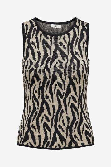 Jdy Topp jdyMarble S/L O neck Jacq Top Knt Svart
