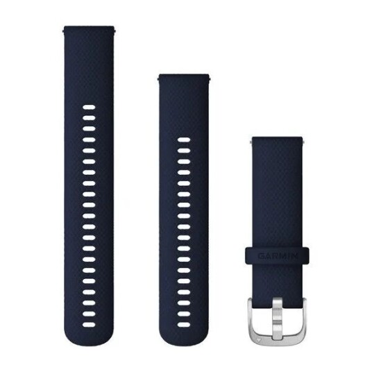 Garmin Hurtigutløsningsrem 22mm Silikon Mørkeblå/ Sølvfarget Anordning