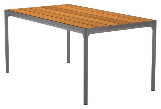 HOUE - FOUR Hagebord 160x90 - Mørk grå/Bambus