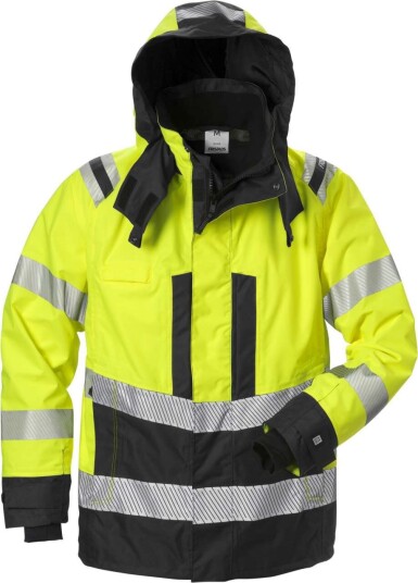 Fristads 4515 GTT Skalljakke Varselgul/Svart med Avtagbar Hette XS Fristads 4515 GTT Skalljakke Varselgul/Svart med Avtagbar Hette XS