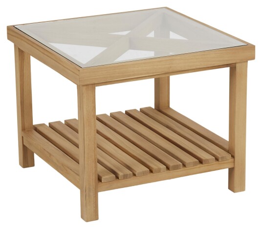 Brafab Varm Loungebord m. glass, 55x55, Teak Brafab Varm Loungebord m. glass, 55x55, Teak