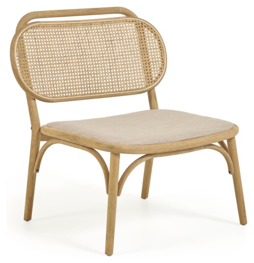 Kave Home Doriane Loungestol - Massiv eik/Beige