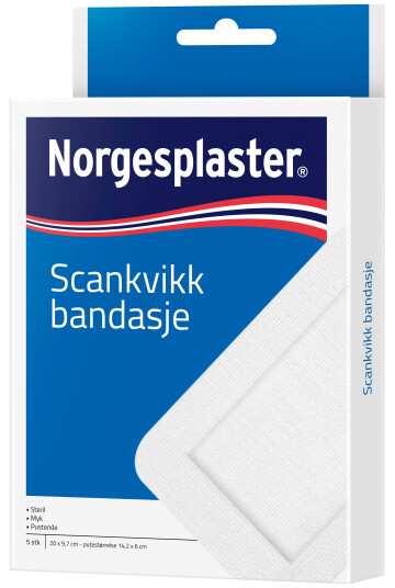 Norgesplaster Scankvikk bandasje 200x97 cm hvit 5 stk.