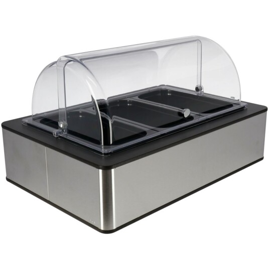 VEGA Buffetsystem komplett Fundale antrasitt 10 cm melamin svart 3 x GN 1/3; Størrelse GN 1/1, 63x42.5x27.4 cm (LxBxH); Antrasitt/Transparent/Hvit; Rektangulær