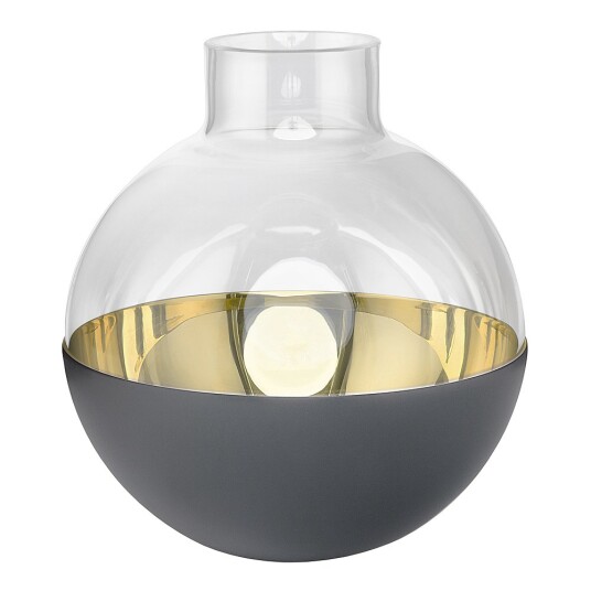 Skultuna  Pomme vase/lykt 15 cm grå/messing