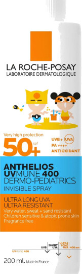 La Roche-Posay Anthelios UVMUNE 400 Kids Solkrem Spray SPF 50 - 200 ml La Roche-Posay Anthelios UVMUNE 400 Kids Solkrem Spray SPF 50 - 200 ml