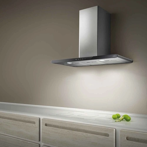 Eico Galaxy P 80 X/N Veggh. ventilator 800 mm. Rustfritt stål/Sort Glass