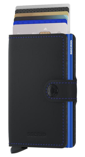 Secrid Miniwallet Matte Black & Blue Secrid Miniwallet Matte Black & Blue