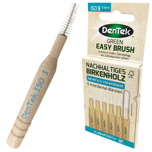 DenTek Green Easy Brush Gap børster 0,60 mm. ISO 3 - BLÅ