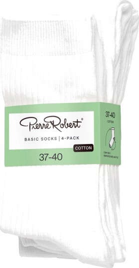 Pierre Robert Basic Socks Cotton X4 White 37 40 Pierre Robert Basic Socks Cotton X4 White 37 40