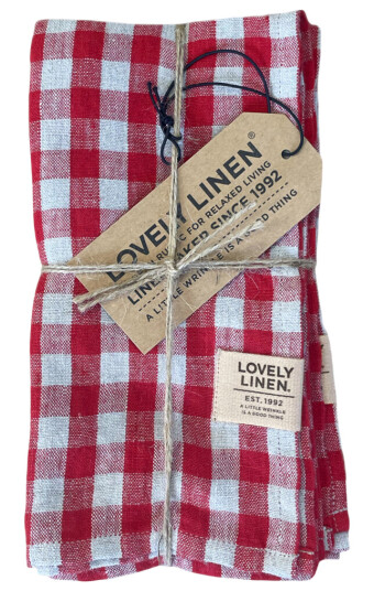 Lovely Linen Misty servietter 45X45 cm 4-pk square Real red Lovely Linen Misty servietter 45X45 cm 4-pk square Real red