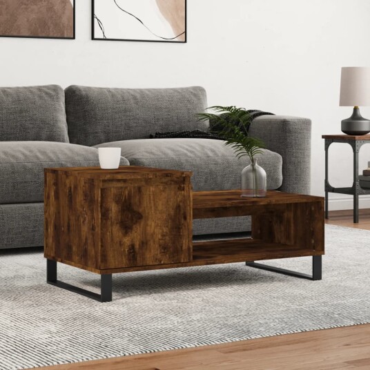 Salongbord røkt eik 100x50x45 cm konstruert tre 8721012111523