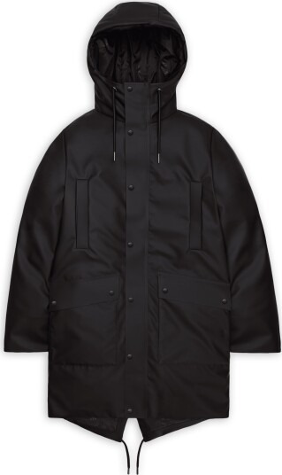 Rains Unisex Nome Long Parka W3T3 Black S Rains Unisex Nome Long Parka W3T3 Black S