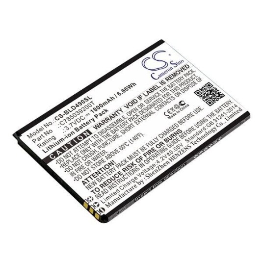 Blu Dash M2 batteri (1800 mAh 3.7 V, Sort)