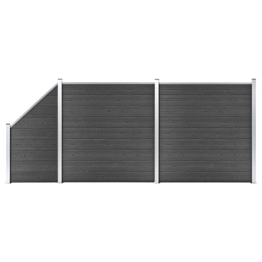 vidaXL Gjerdepanelsett WPC 446x105 186 cm svart vidaXL Gjerdepanelsett WPC 446x105 186 cm svart