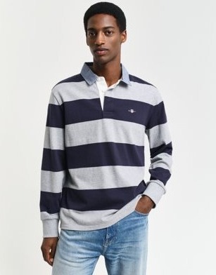 Stripete Chambray Heavy Rugger GREY MELANGE XXXL