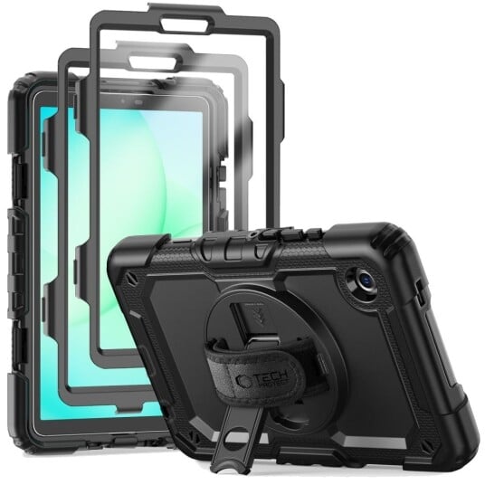 Samsung Galaxy Tab A9/A11 Tech-Protect Solid360 Hybrid-deksel med stropp Svart