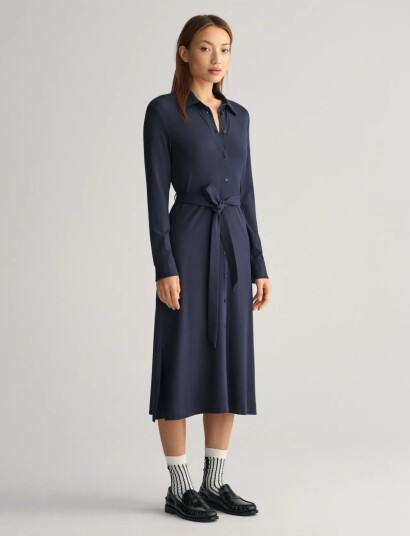 GANT Slim Jersey Shirt Dress Blue XXL
