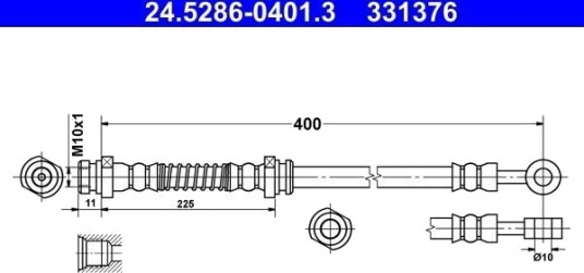 ATE 24.5286 0401.3 Bremseslange