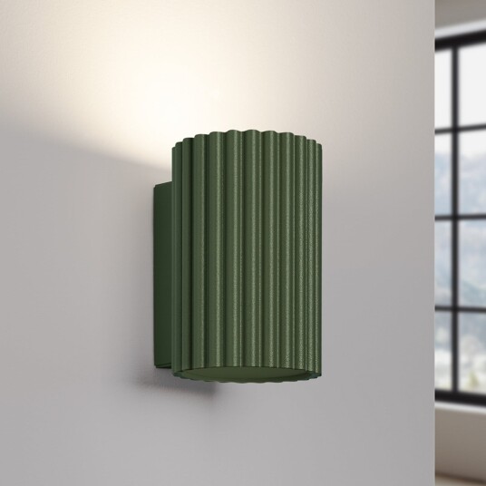 Vegglampe SOLLUX LIGHTING ALORA dimmbar Grønn Stue Aluminium 6.5 10 Grønn