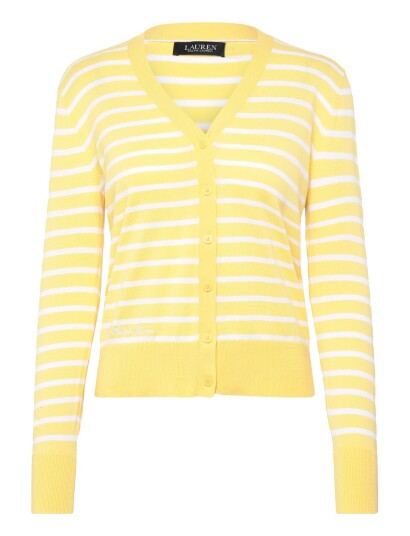 Lauren Ralph Lauren Superfine Cotton Sweater Cardigan Yellow M
