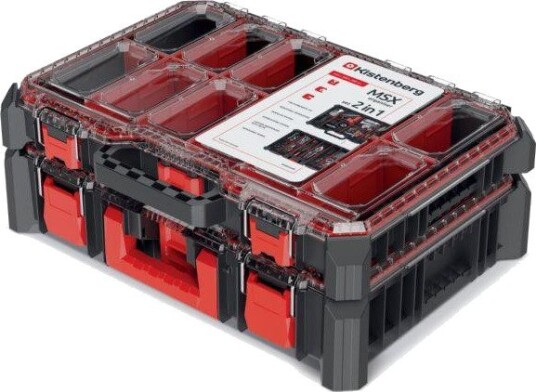 Prosperplast Organizersett MISIX 54,3 × 39 × 20 cm, Svart/Rød 2 Pk.