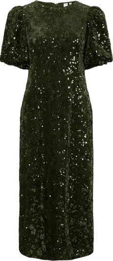 YAS Yassofie 2/4 Sequin Midi Dress S. Noos CHIVE M