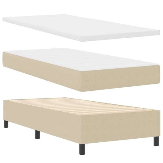 Box Spring Seng med Madrass Lys Grønn Grå 80x200 cm Corduroy Stoff