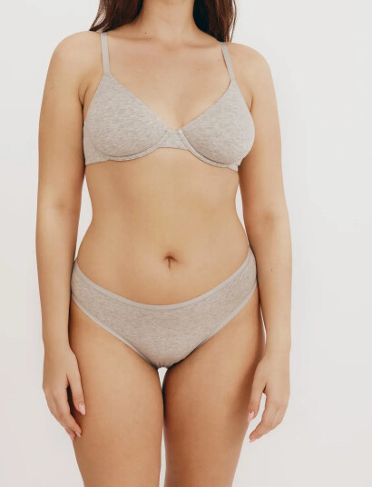 Organic Basics Core Unlined Demi Bra   Grey   85 c