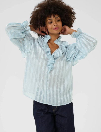 Culture Cuflowy Blouse - Blue - M Culture Cuflowy Blouse - Blue - M