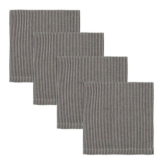 House Doctor Block serviett 40x40 cm 4 stk sand/svart House Doctor Block serviett 40x40 cm 4 stk sand/svart