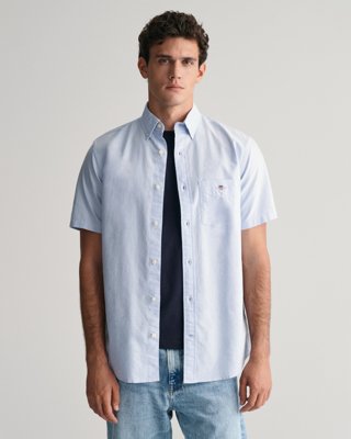 Kortermet Oxfordskjorte i regular fit LIGHT BLUE M Kortermet Oxfordskjorte i regular fit LIGHT BLUE M