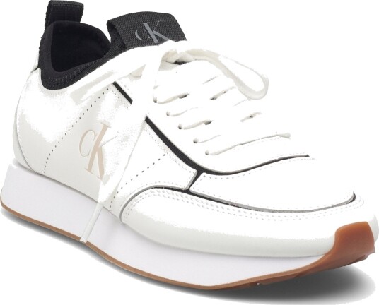 Calvin Klein Retro Runnr Sock Patch Lth White 41 Calvin Klein Retro Runnr Sock Patch Lth White 41