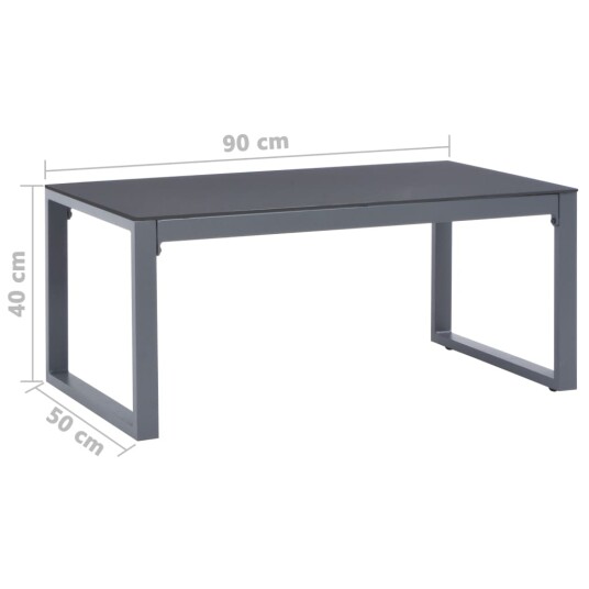 vidaXL Salongbord 90x50x40 cm aluminium