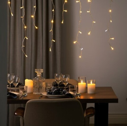 LED Istapplysslynge Varmhvit 200 LED 5m Glitrende Utbyggbar