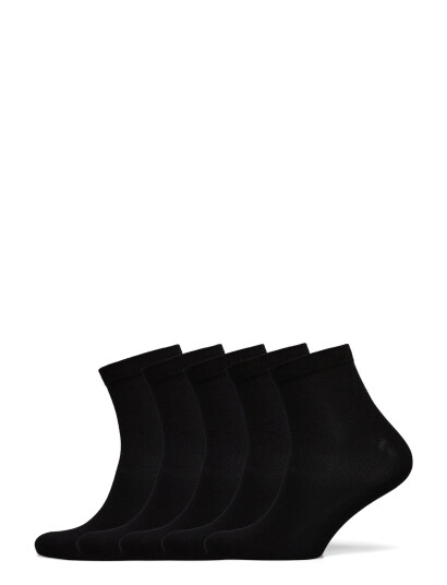 Lindex Sock 5P Bb Plain - Black - 34/36