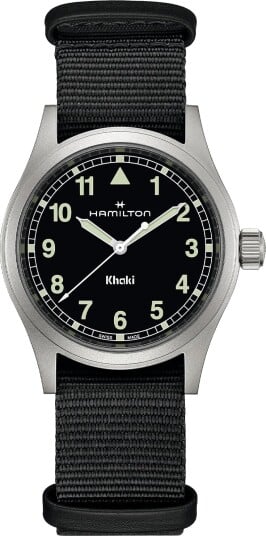 Hamilton Herreklokke H69401430 Khaki Field Sort/Tekstil Ø38 mm Hamilton Herreklokke H69401430 Khaki Field Sort/Tekstil Ø38 mm
