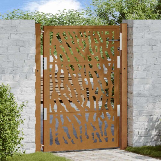 Hageport 105x130 cm oksidert stål spordesign