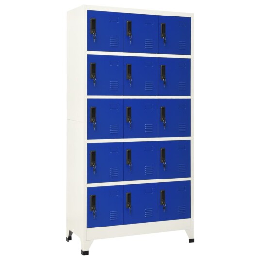 vidaXL Oppbevaringsskap lysegrå og blå 90x40x180 cm stål