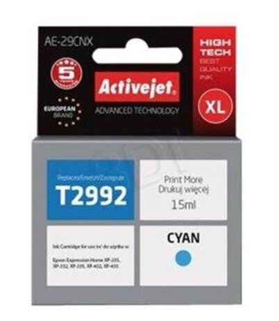 ActiveJet Supreme AE-29CNX - XL - cyan - ink cartridge (alternative for: Epson T2992) - Blekkpatron Blå ActiveJet Supreme AE-29CNX - XL - cyan - ink cartridge (alternative for: Epson T2992) - Blekkpatron Blå