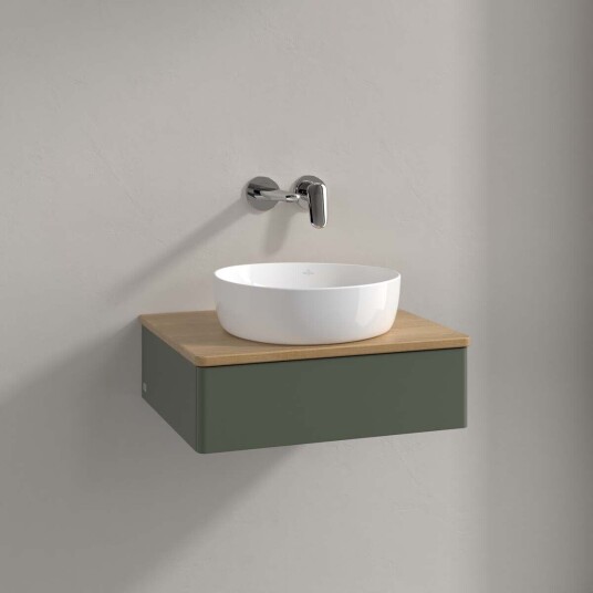 Villeroy & Boch  Antao Servantskap med 1 skuff 60x50x19 cm u/lys Grønn Matt/Eik