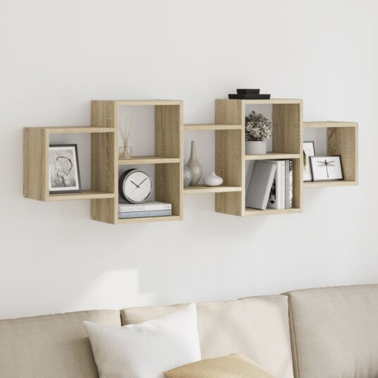  Vegghylle sonoma eik 129x18x42 cm konstruert tre 8721158360854