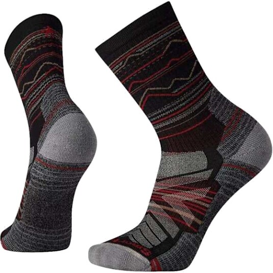 Smartwool Hike Light Cushion Mountain Range Pattern Crew Black L (42 45)
