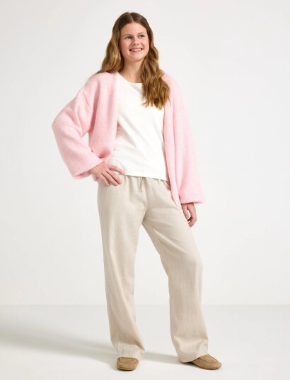 Lindex Trousers In Linen Blend   Beige   164